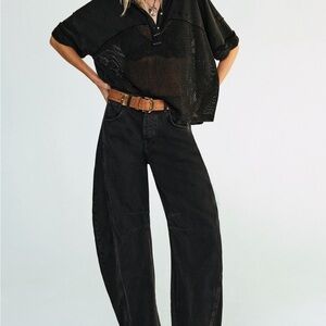 Free People We The Free Good Luck Mid-rise Barrel Jeans size 29